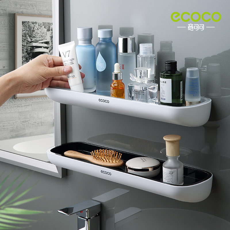 Italienisches Coco Badezimmer-Aufbewahrungsregal, Waschtisch-Organizer, perforationsfreies Wandregal, multifunktionales Abfluss-Regal für das Badezimmer