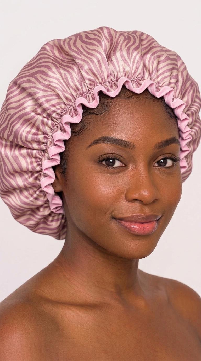 Double-Layer Waterproof Shower Cap – Reusable Hair Protection Cap