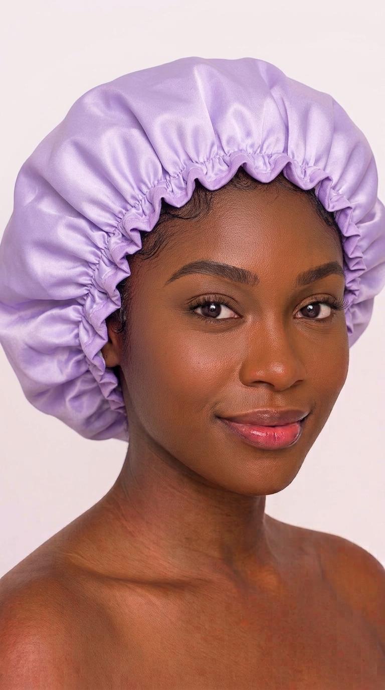 Double-Layer Waterproof Shower Cap – Reusable Hair Protection Cap