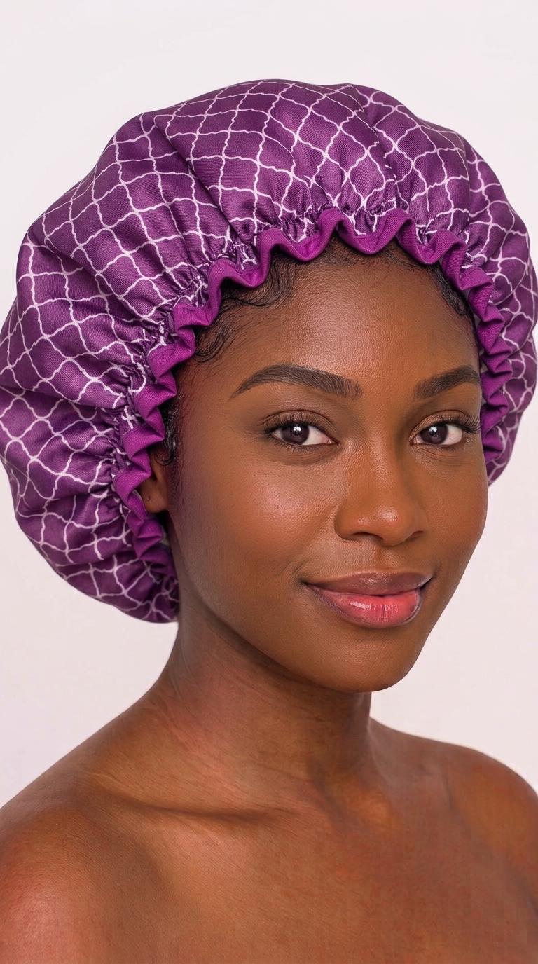 Double-Layer Waterproof Shower Cap – Reusable Hair Protection Cap