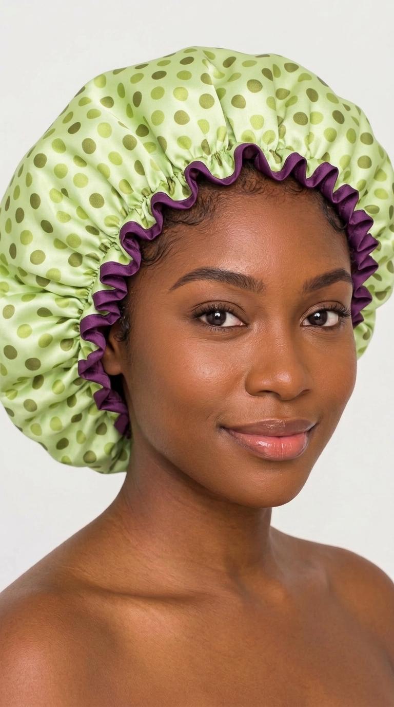 Double-Layer Waterproof Shower Cap – Reusable Hair Protection Cap