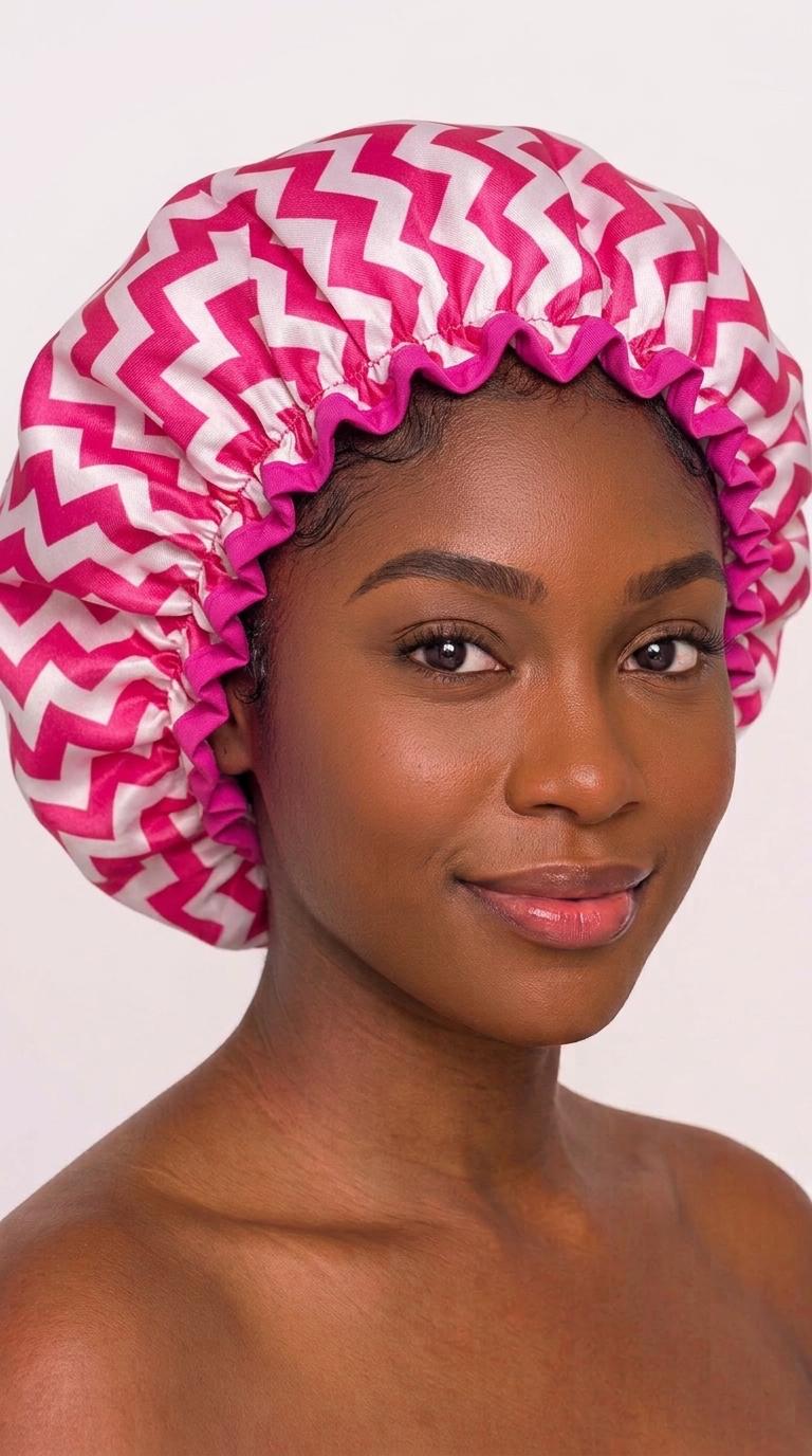 Double-Layer Waterproof Shower Cap – Reusable Hair Protection Cap