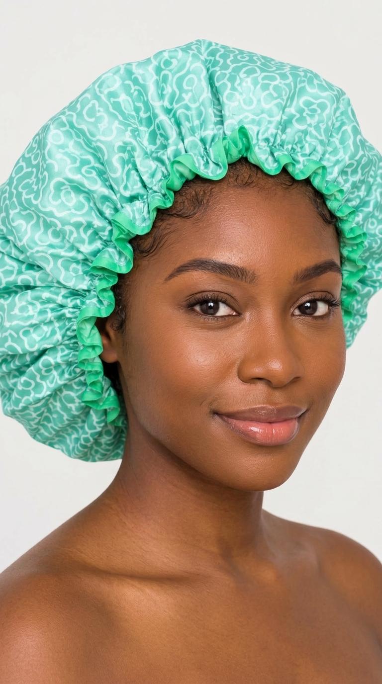 Double-Layer Waterproof Shower Cap – Reusable Hair Protection Cap