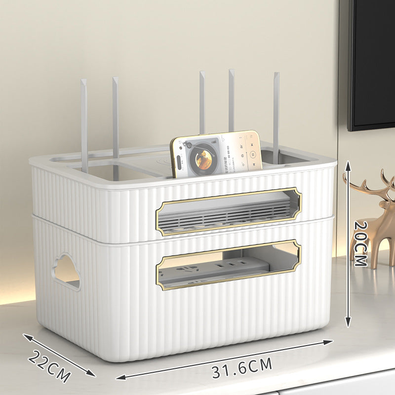 WLAN-Router-Aufbewahrungsbox, TV-Set-Top-Box-Regal, Kabelmanagement, Desktop-Organizer für Modem/Router