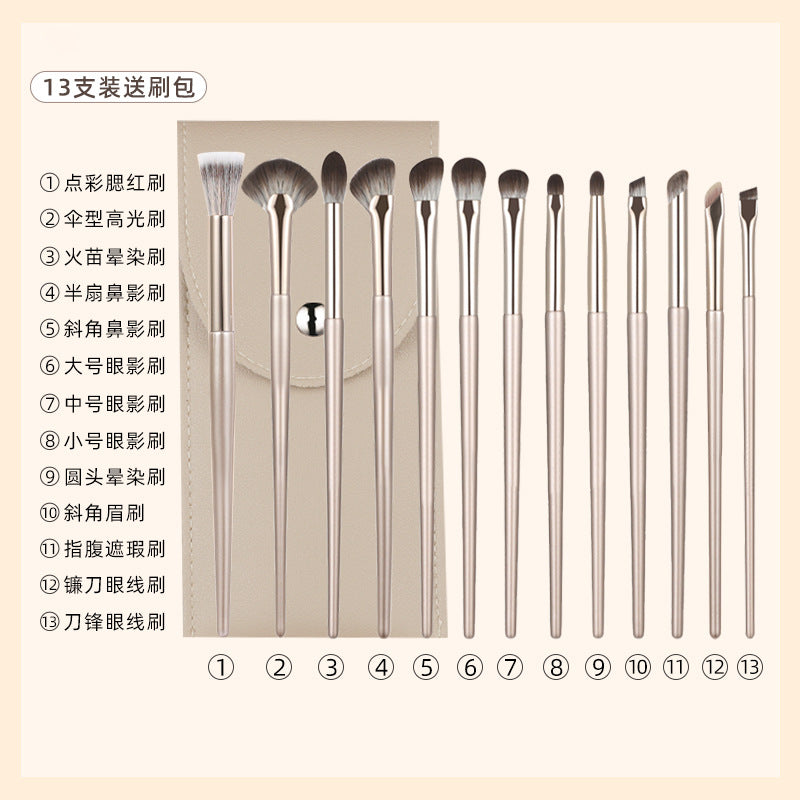 New Makeup Brush Set of 15 Gold-Plated Brushes.