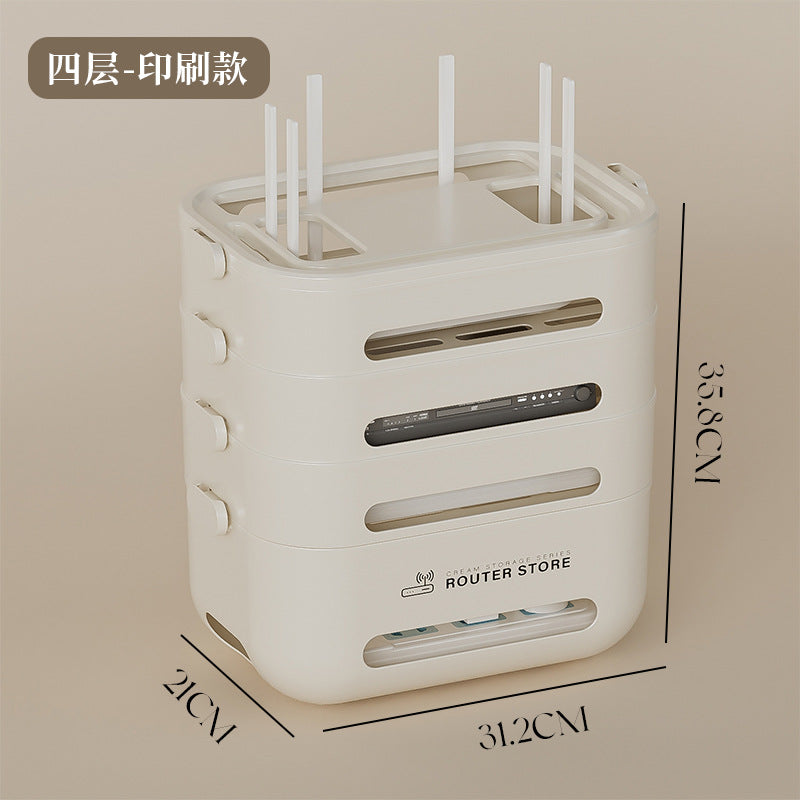 WLAN-Router-Aufbewahrungsbox, TV-Set-Top-Box-Regal, Kabelmanagement, Desktop-Organizer für Modem/Router
