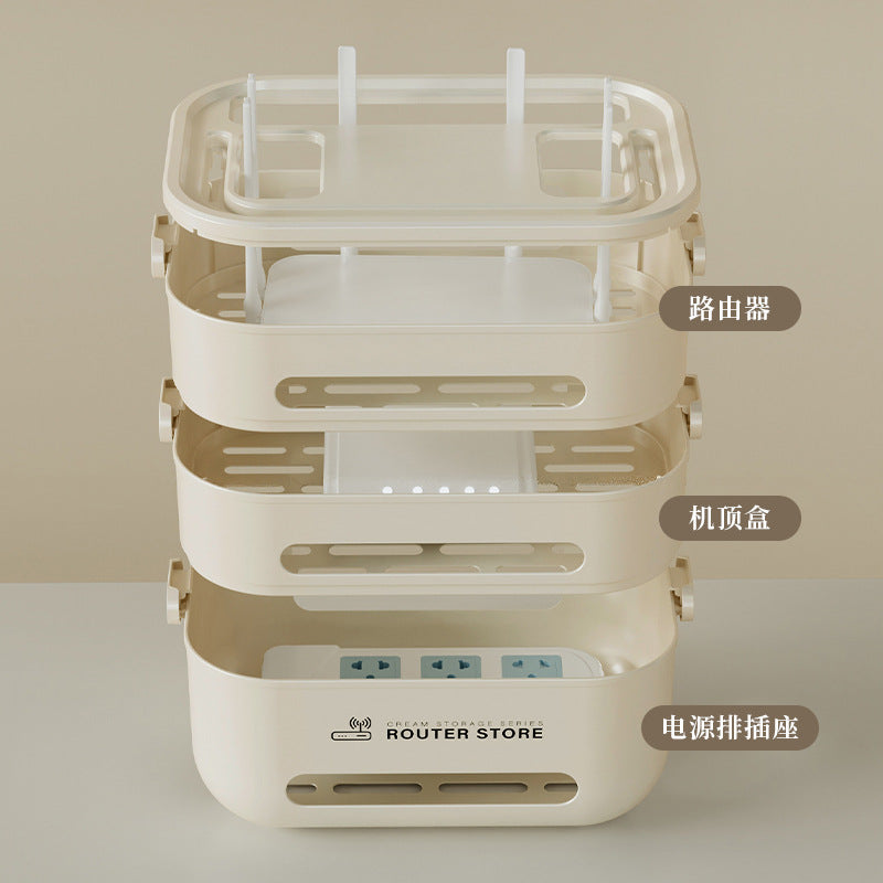 WLAN-Router-Aufbewahrungsbox, TV-Set-Top-Box-Regal, Kabelmanagement, Desktop-Organizer für Modem/Router