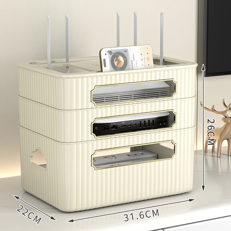 WLAN-Router-Aufbewahrungsbox, TV-Set-Top-Box-Regal, Kabelmanagement, Desktop-Organizer für Modem/Router