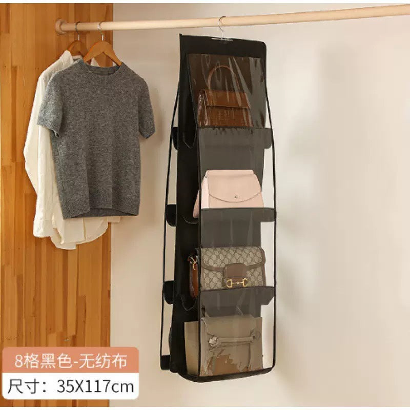 Hängeaufbewahrung für Taschen, wandmontierte Stoff-Aufbewahrungstasche für den Kleiderschrank, doppelseitiges Aufbewahrungsregal für Wohnheime, wandmontiert