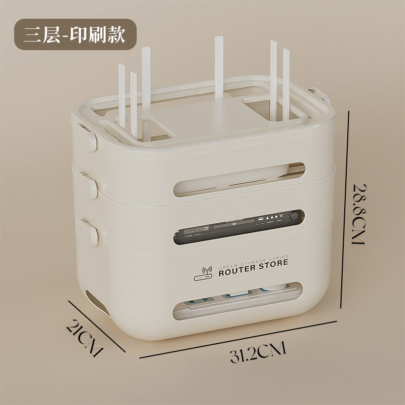WLAN-Router-Aufbewahrungsbox, TV-Set-Top-Box-Regal, Kabelmanagement, Desktop-Organizer für Modem/Router