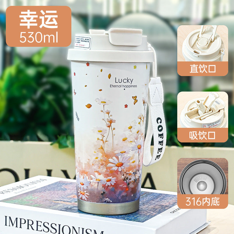 Sommer-Isolierbecher aus Edelstahl, Thermobecher, Kaffeebecher, doppelwandiger Auto-Becher, Geschenkbecher mit Smart-Display, personalisierbar