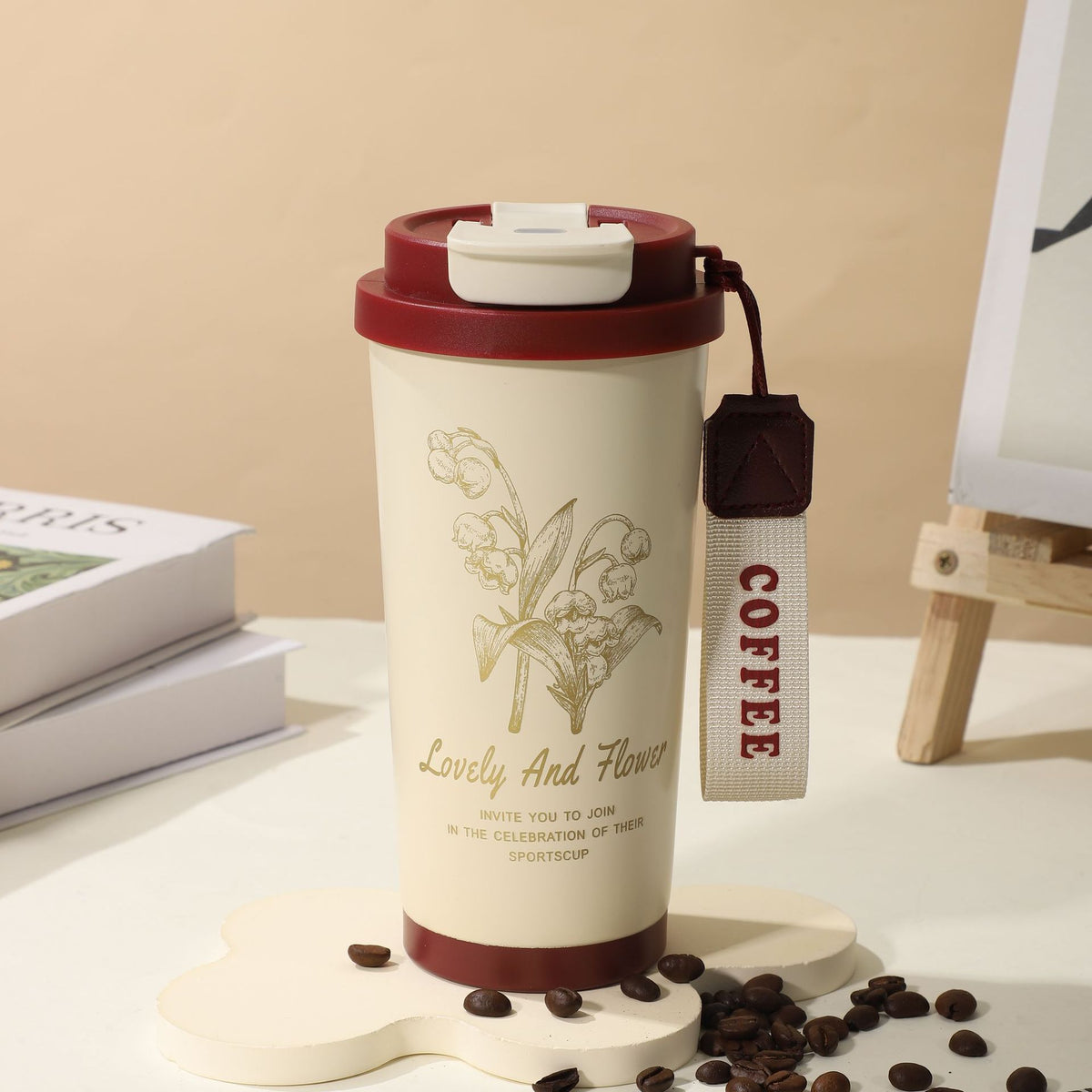 Sommer-Isolierbecher aus Edelstahl, Thermobecher, Kaffeebecher, doppelwandiger Auto-Becher, Geschenkbecher mit Smart-Display, personalisierbar