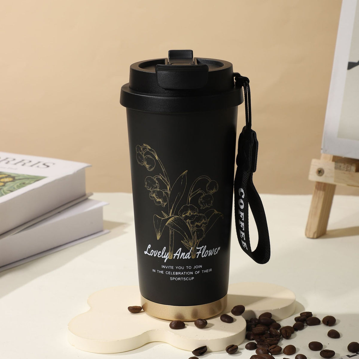 Sommer-Isolierbecher aus Edelstahl, Thermobecher, Kaffeebecher, doppelwandiger Auto-Becher, Geschenkbecher mit Smart-Display, personalisierbar