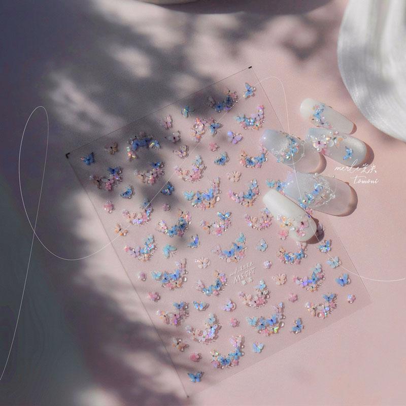 Shell Light Butterfly Bubble Nail Art Stickers New 3D