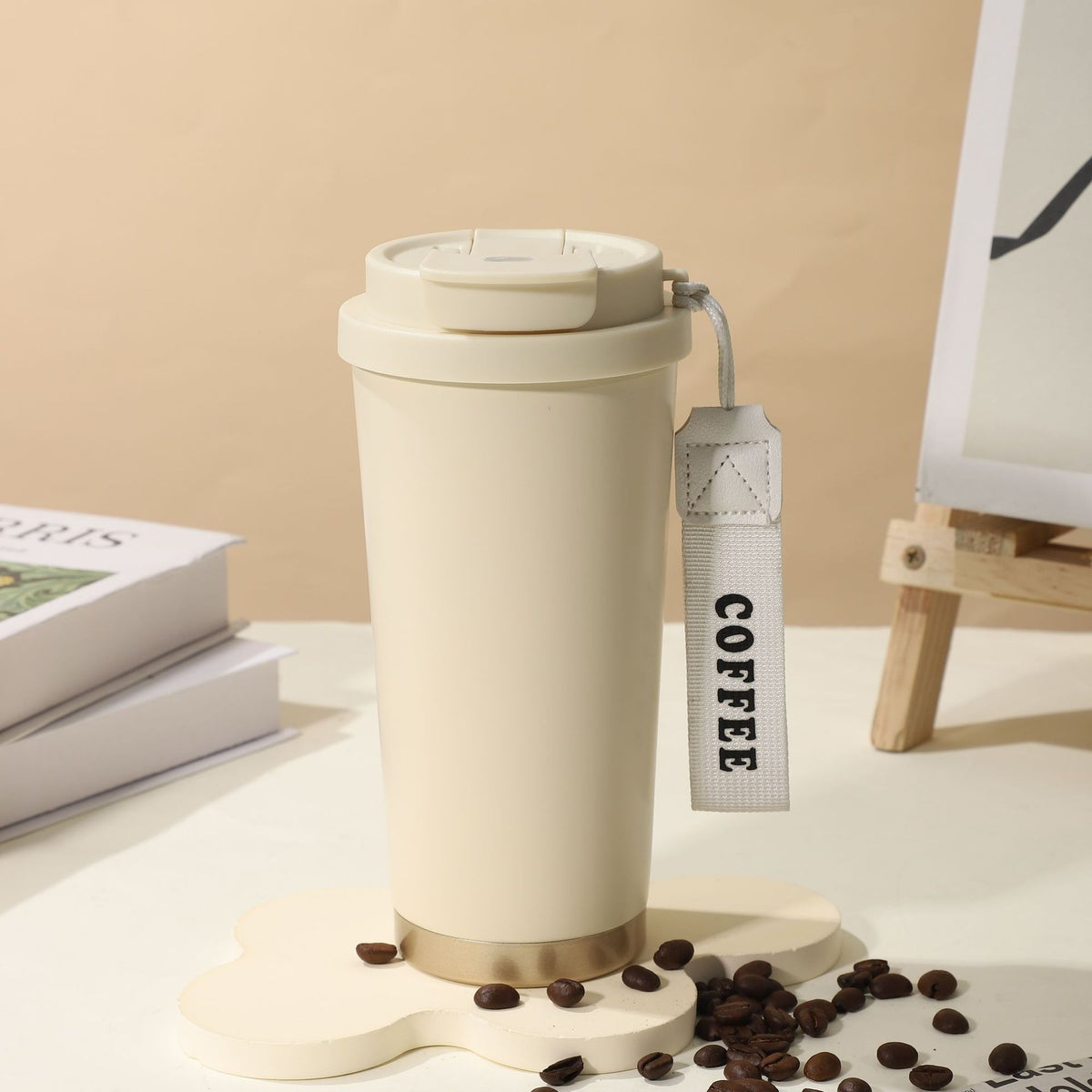 Sommer-Isolierbecher aus Edelstahl, Thermobecher, Kaffeebecher, doppelwandiger Auto-Becher, Geschenkbecher mit Smart-Display, personalisierbar