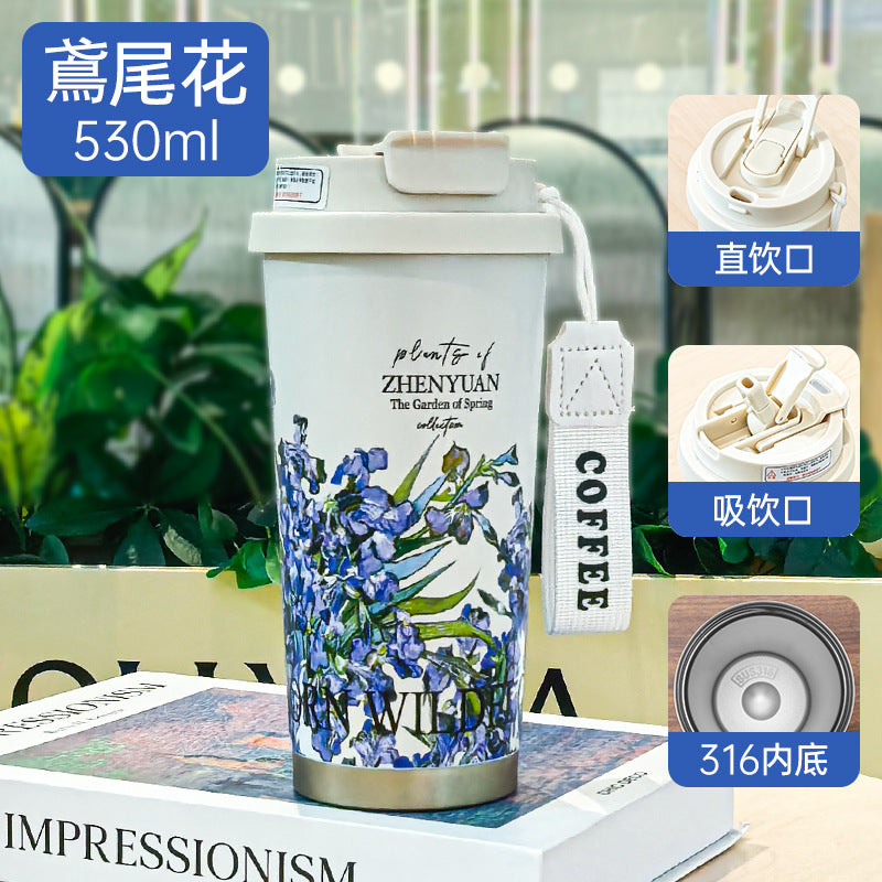 Sommer-Isolierbecher aus Edelstahl, Thermobecher, Kaffeebecher, doppelwandiger Auto-Becher, Geschenkbecher mit Smart-Display, personalisierbar