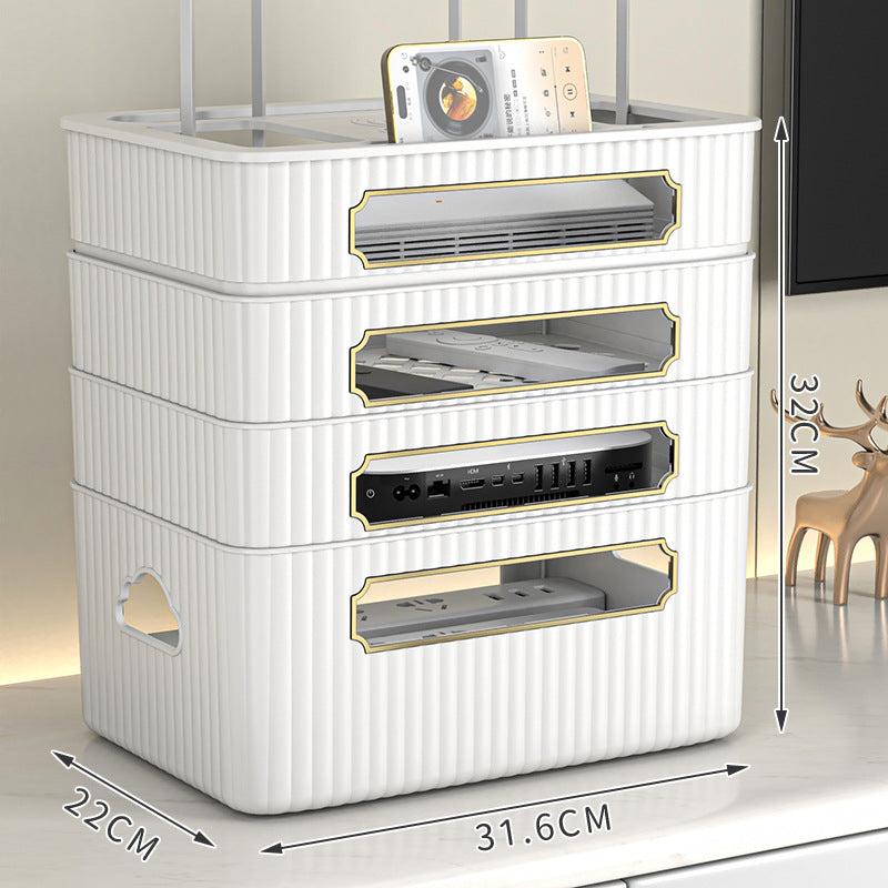 WLAN-Router-Aufbewahrungsbox, TV-Set-Top-Box-Regal, Kabelmanagement, Desktop-Organizer für Modem/Router