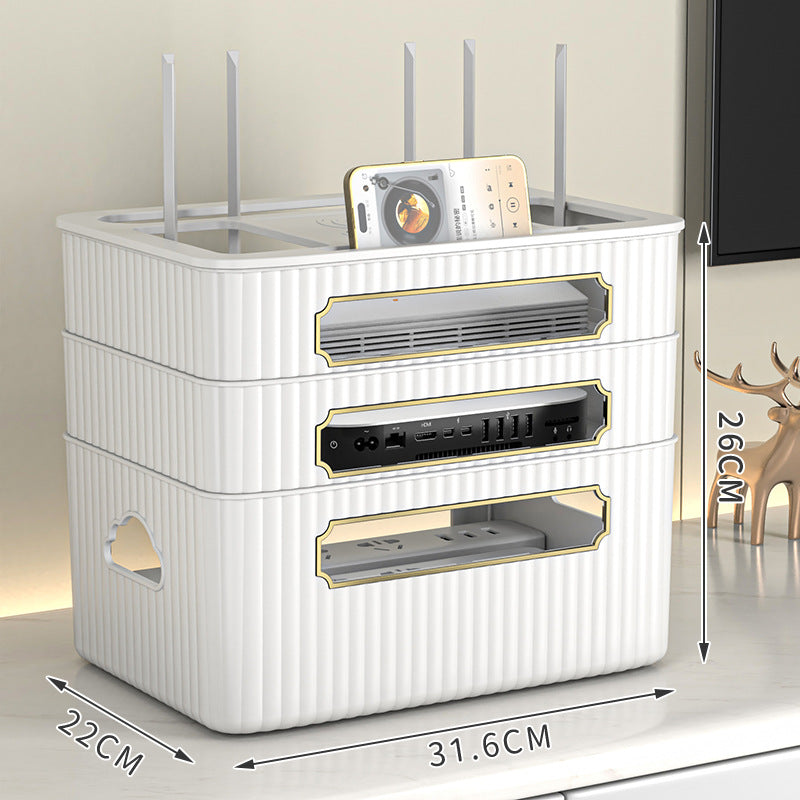 WLAN-Router-Aufbewahrungsbox, TV-Set-Top-Box-Regal, Kabelmanagement, Desktop-Organizer für Modem/Router