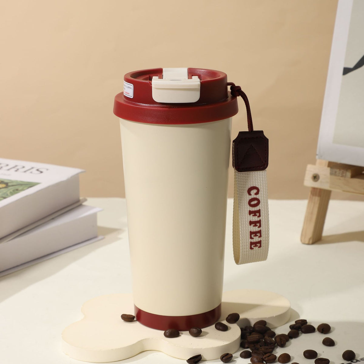 Sommer-Isolierbecher aus Edelstahl, Thermobecher, Kaffeebecher, doppelwandiger Auto-Becher, Geschenkbecher mit Smart-Display, personalisierbar