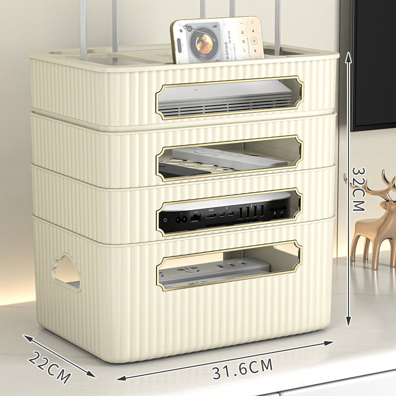 WLAN-Router-Aufbewahrungsbox, TV-Set-Top-Box-Regal, Kabelmanagement, Desktop-Organizer für Modem/Router