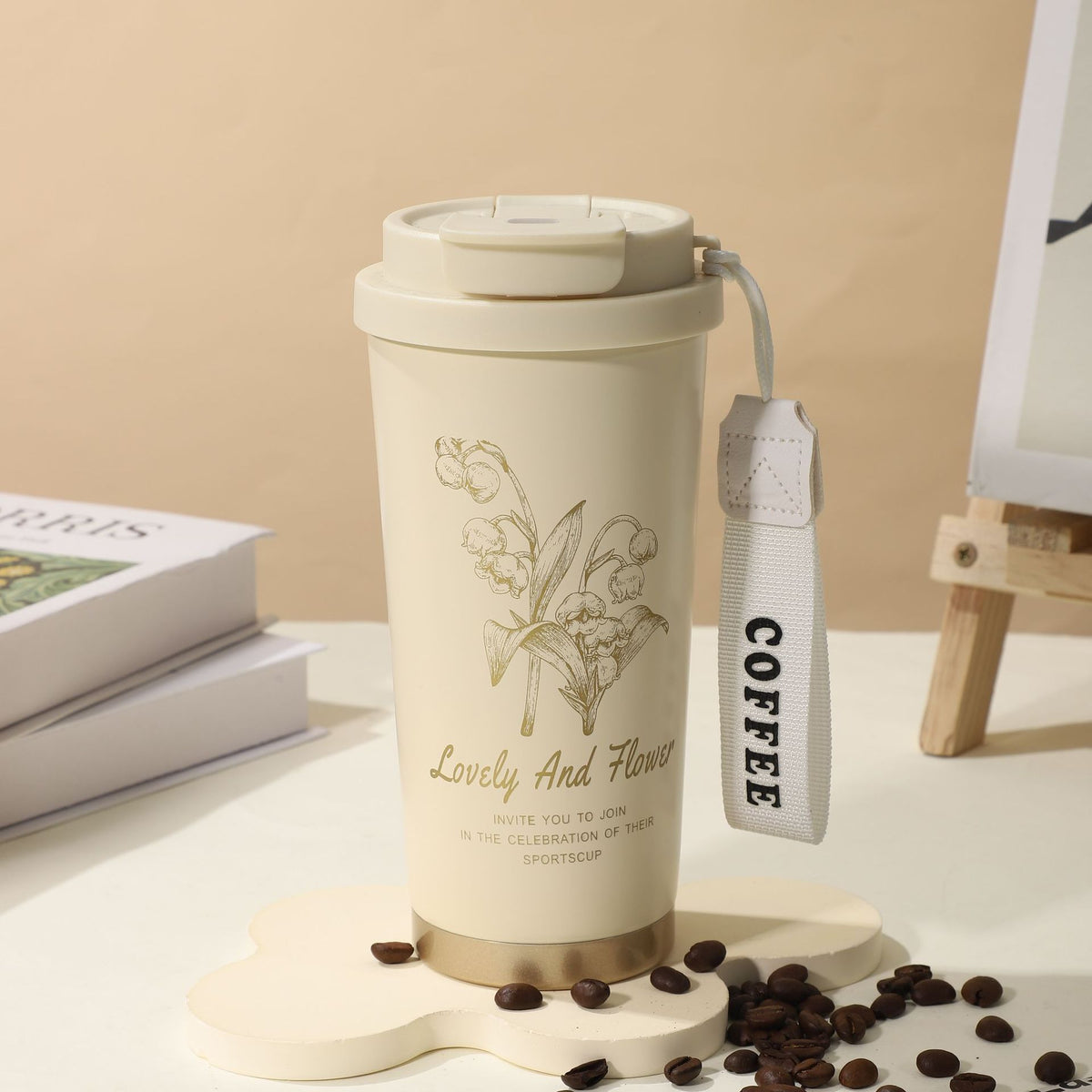 Sommer-Isolierbecher aus Edelstahl, Thermobecher, Kaffeebecher, doppelwandiger Auto-Becher, Geschenkbecher mit Smart-Display, personalisierbar
