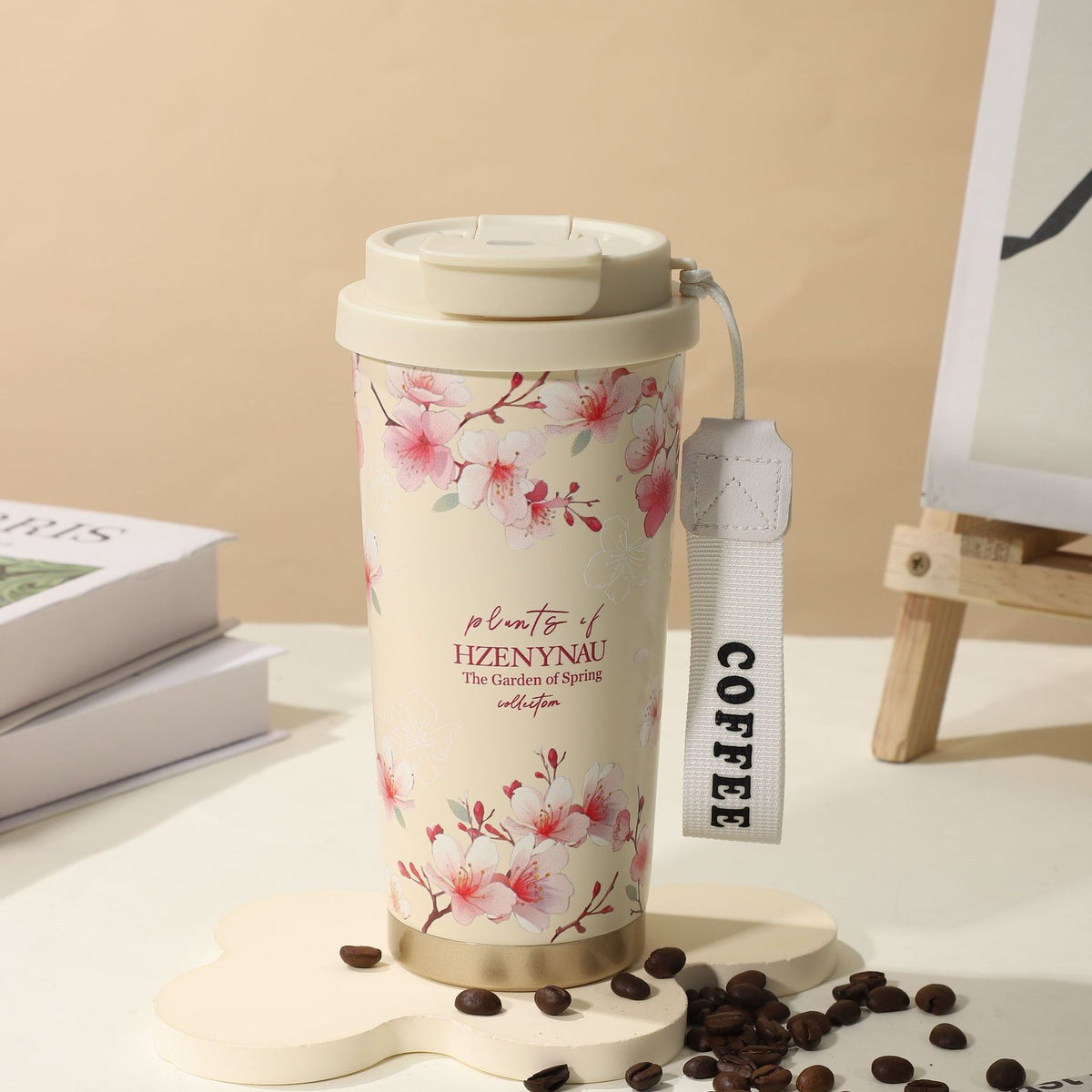 Sommer-Isolierbecher aus Edelstahl, Thermobecher, Kaffeebecher, doppelwandiger Auto-Becher, Geschenkbecher mit Smart-Display, personalisierbar