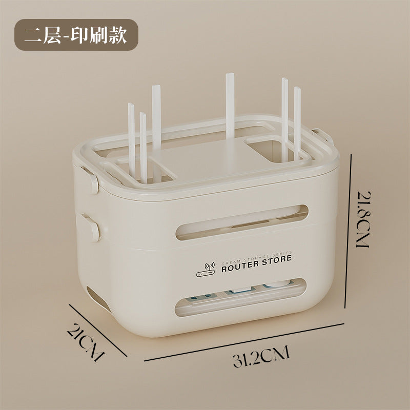 WLAN-Router-Aufbewahrungsbox, TV-Set-Top-Box-Regal, Kabelmanagement, Desktop-Organizer für Modem/Router
