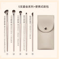 New Makeup Brush Set of 15 Gold-Plated Brushes.