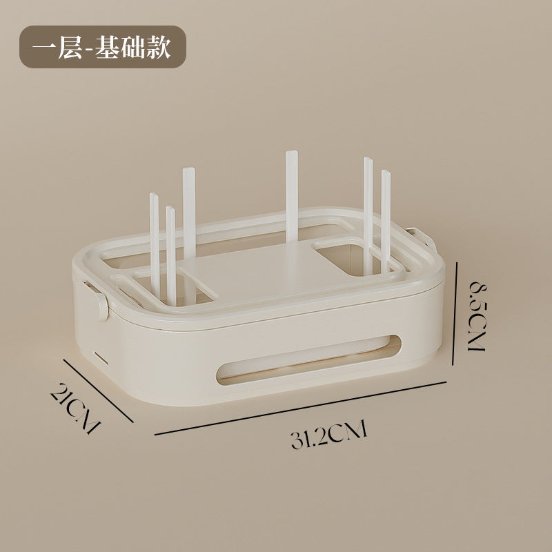 WLAN-Router-Aufbewahrungsbox, TV-Set-Top-Box-Regal, Kabelmanagement, Desktop-Organizer für Modem/Router