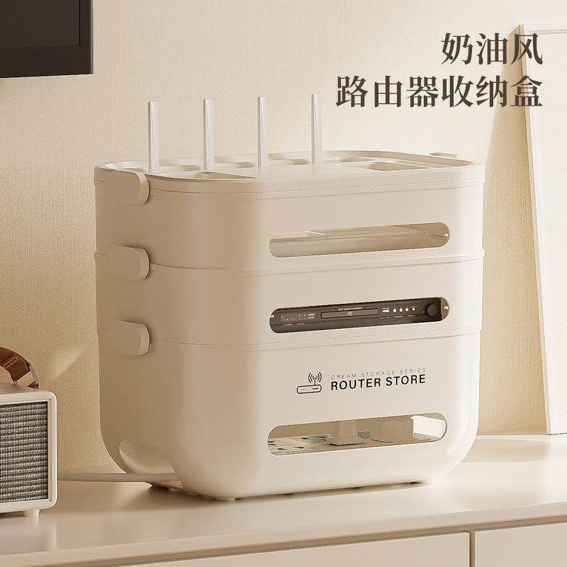 WLAN-Router-Aufbewahrungsbox, TV-Set-Top-Box-Regal, Kabelmanagement, Desktop-Organizer für Modem/Router