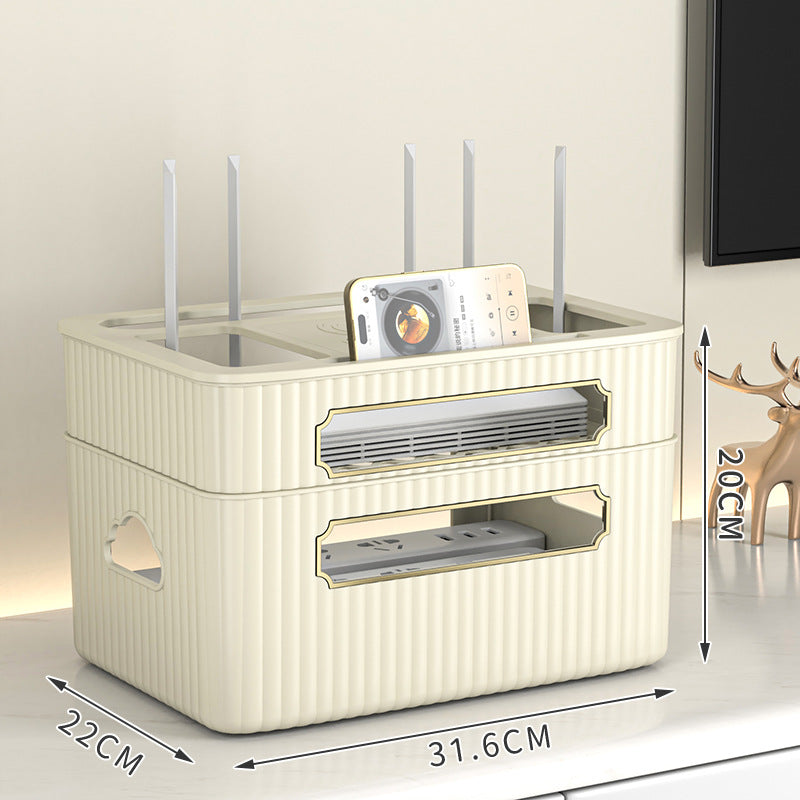 WLAN-Router-Aufbewahrungsbox, TV-Set-Top-Box-Regal, Kabelmanagement, Desktop-Organizer für Modem/Router