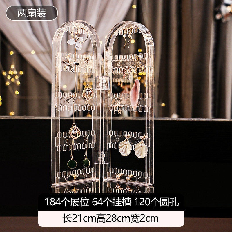 Mehrschichtiger Schmuckständer mit Schublade, transparente Ohrringbox, Schmuckaufbewahrungsbox, staubdichter Ohrring-Organizer für den Schminktisch