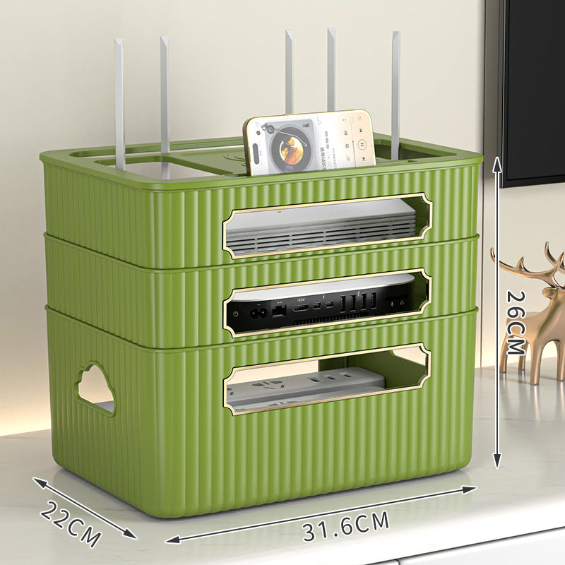 WLAN-Router-Aufbewahrungsbox, TV-Set-Top-Box-Regal, Kabelmanagement, Desktop-Organizer für Modem/Router