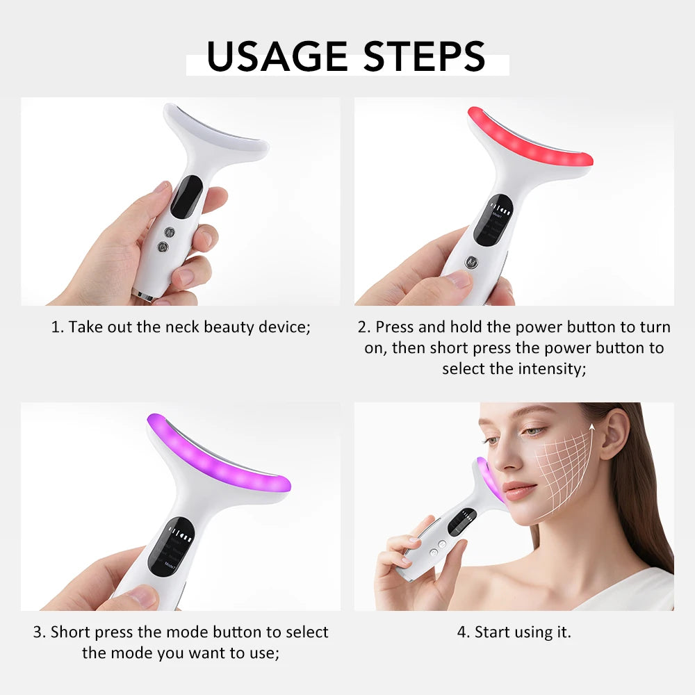 LED Lights Neck & Face Beauty Device Face Lifting Machine Tool