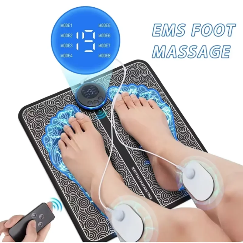 Wiederaufladbare EMS-Fußmassage-Matte mit Fernbedienung