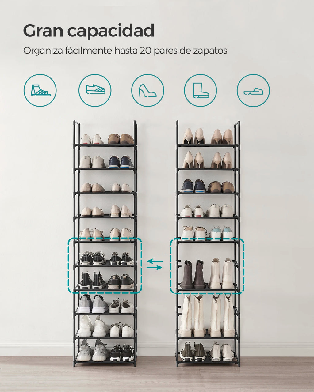 10-Tier Shoe Storage Rack