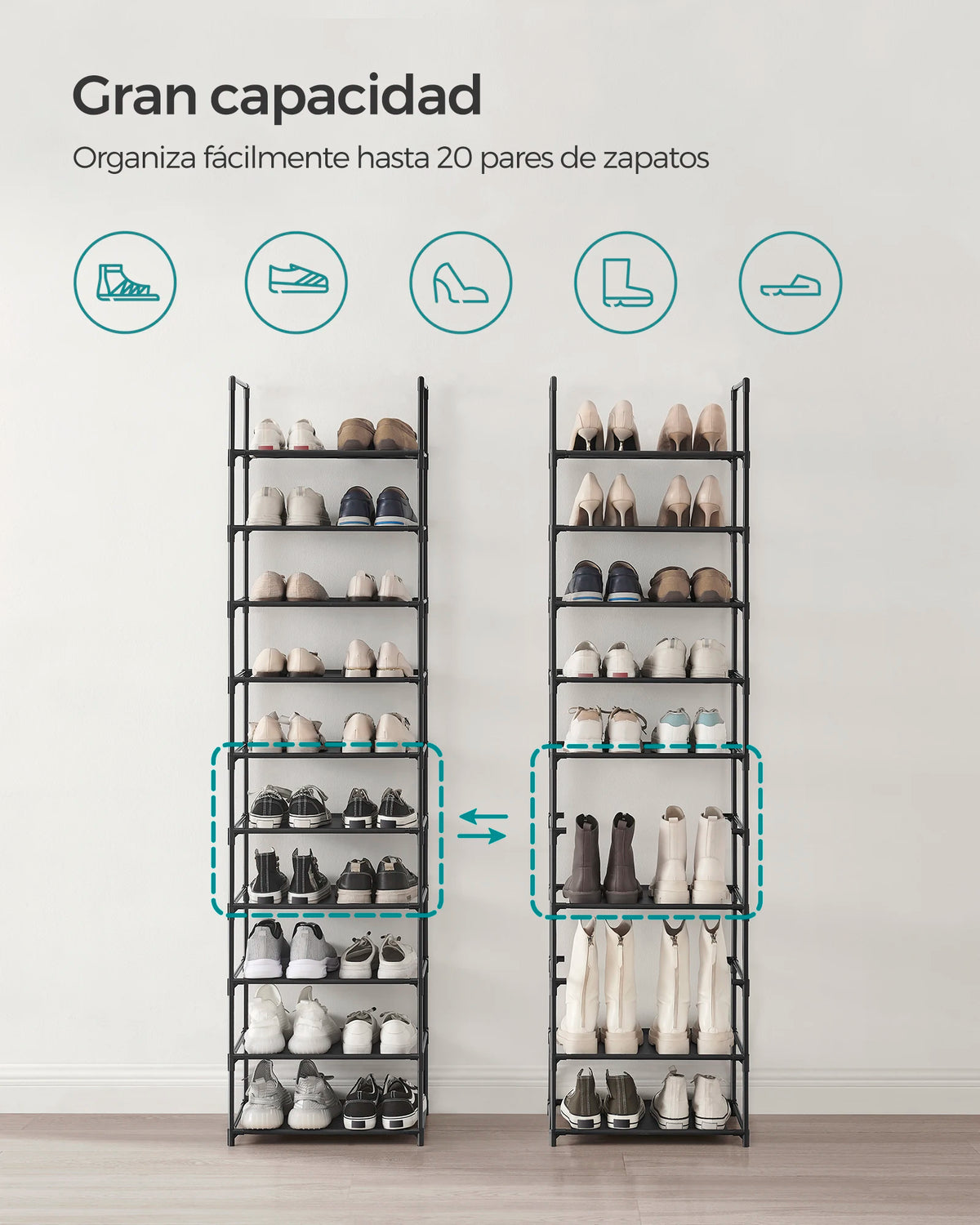 10-Tier Shoe Storage Rack