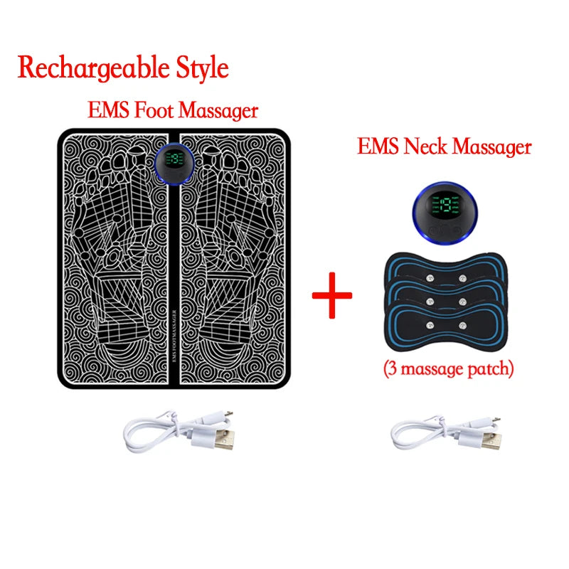 Wiederaufladbare EMS-Fußmassage-Matte mit Fernbedienung