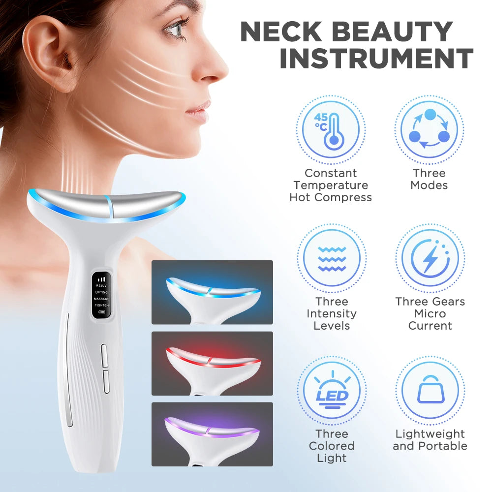 LED Lights Neck & Face Beauty Device Face Lifting Machine Tool