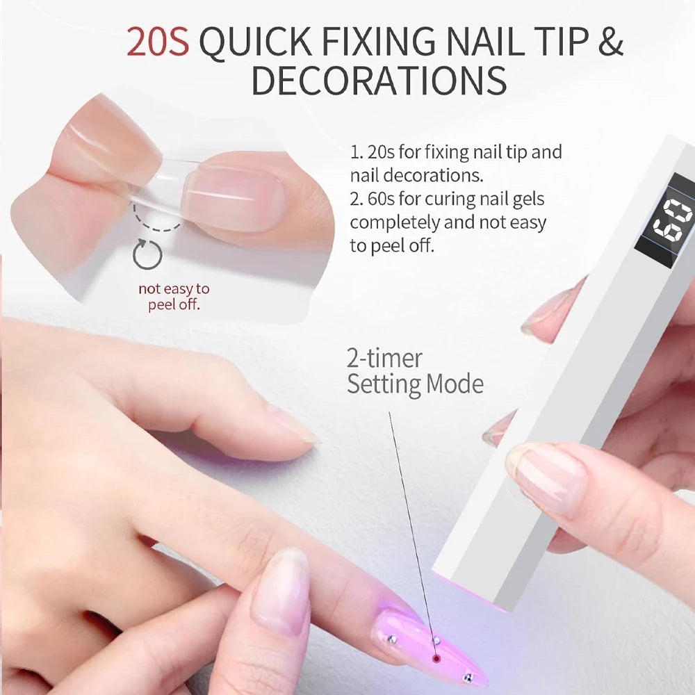 Mini-UV-Nagellampe, wiederaufladbar