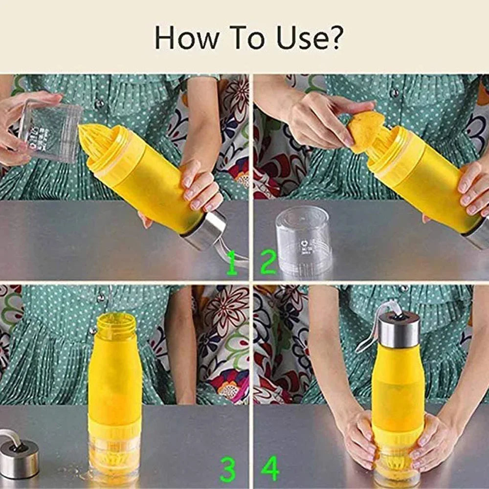 H2O Trinkflasche mit Fruchteinsatz
