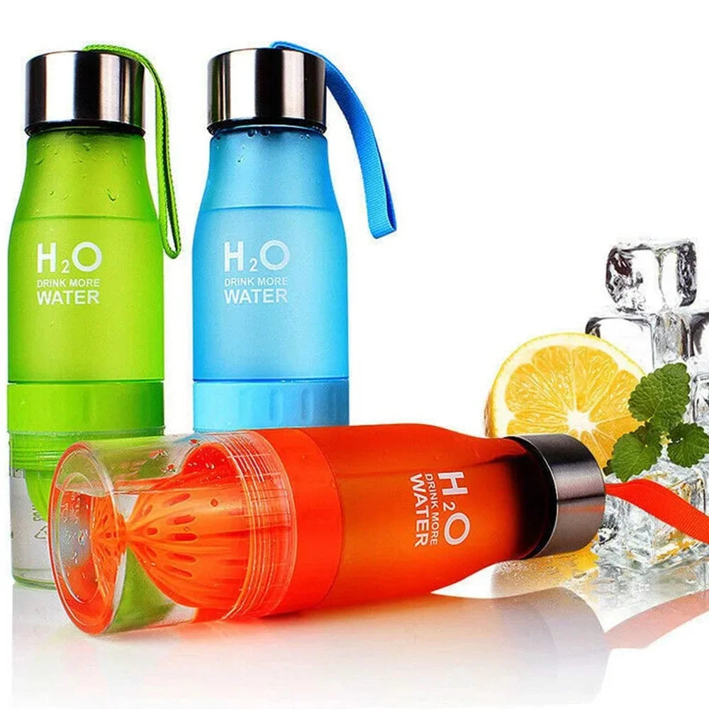 H2O Trinkflasche mit Fruchteinsatz