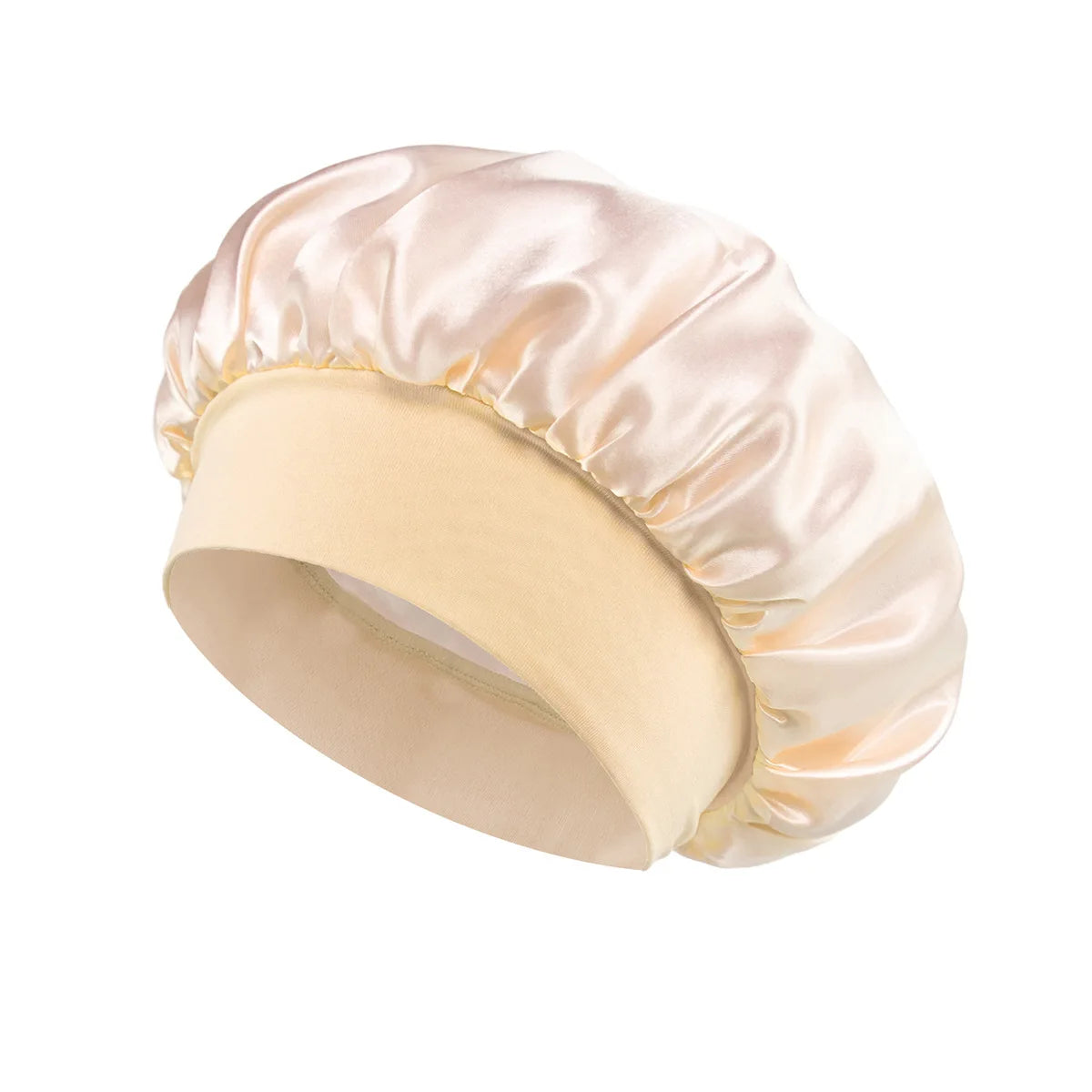 Weiche, seidengefütterte Haube aus Satin